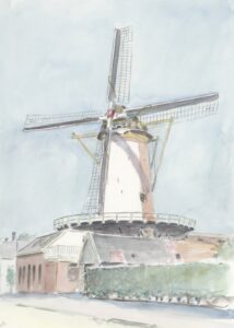 De Arkduif te Bodegraven, geaquarelleerd door Wim Hagemans, circa 2000