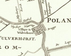Wulvenhorst, zoals getekend op de kaart van het Groot-Waterschap van 1670 door de gebroeders Vingboons. 