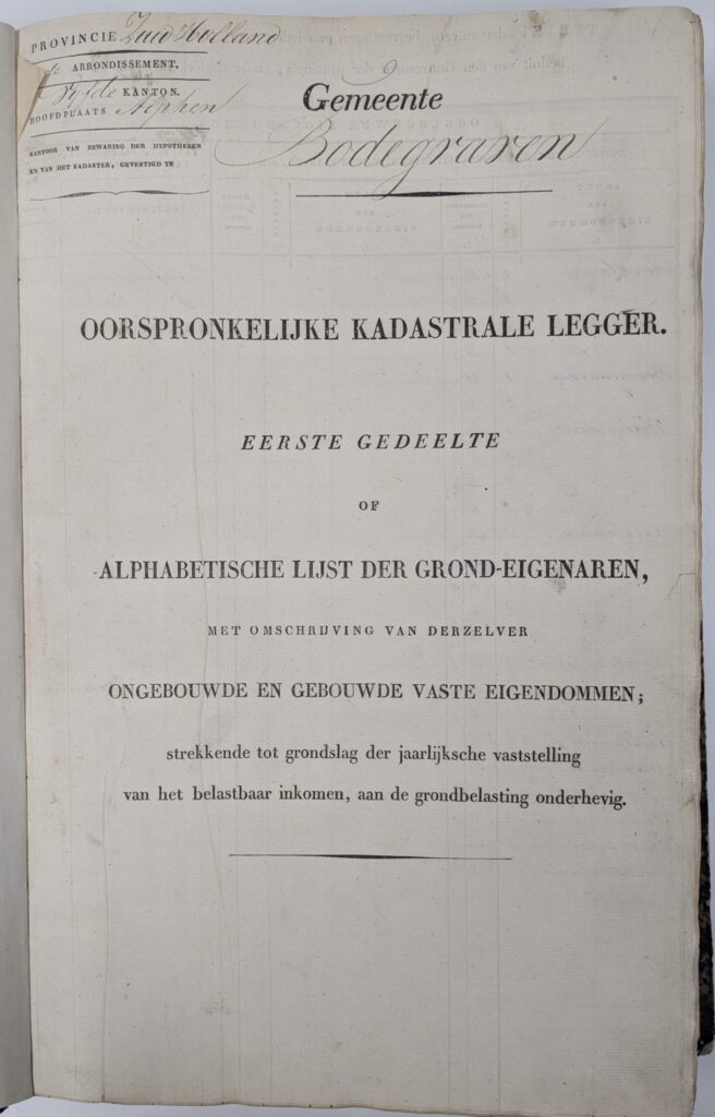 Nieuwe bron online: kadastrale leggers